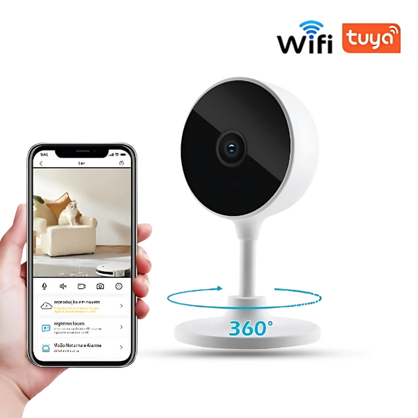 Tuya Câmera de vigilância doméstica, segurança WiFi Monitor de vigilância câmera eletrônica de visão noturna webcam