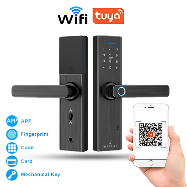 Tuya X1 Wifi Biométrico Fechadura de Impressão Digital Fechadura de Porta Inteligente TuyaApp Desbloqueio remoto Entrada sem chave Fechadura Digital Eletrônica X1