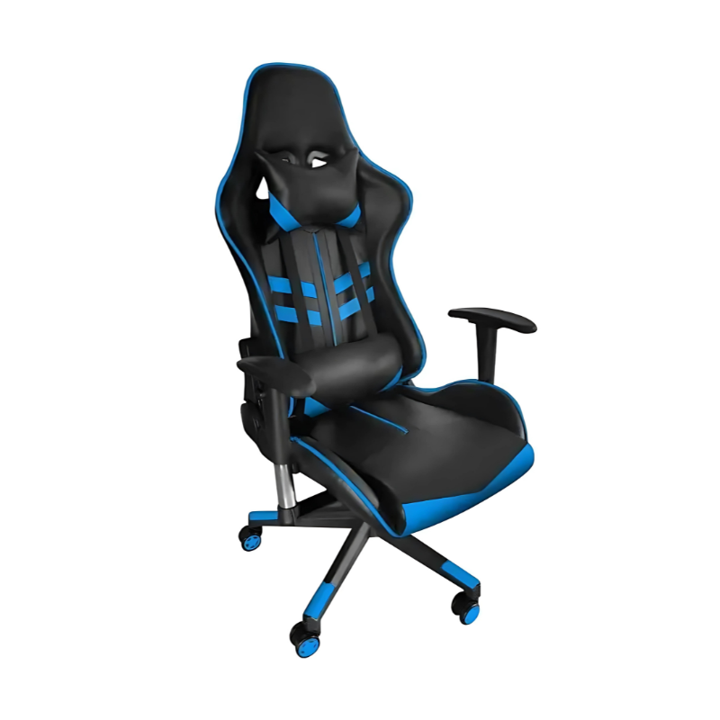 Cadeira Gamer Reclinável Comercial Preto e Azul GAM-AZ1 AC