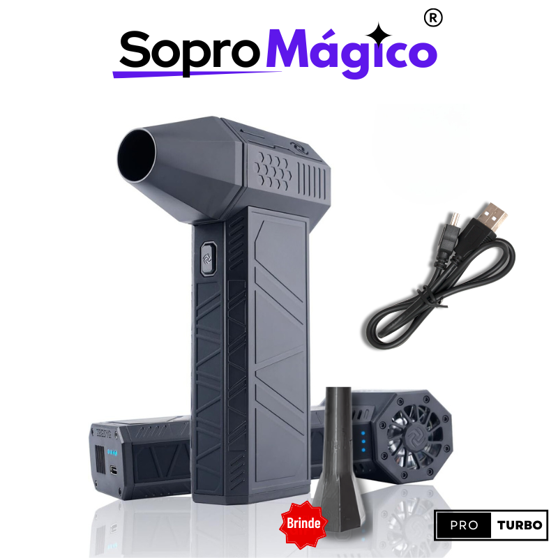 Sopro Mágico Turbo 140000RPM, Mini soprador com Super ventos de 62 m/s, bateria inteligente 4000mAh, Ultraleve e silencioso