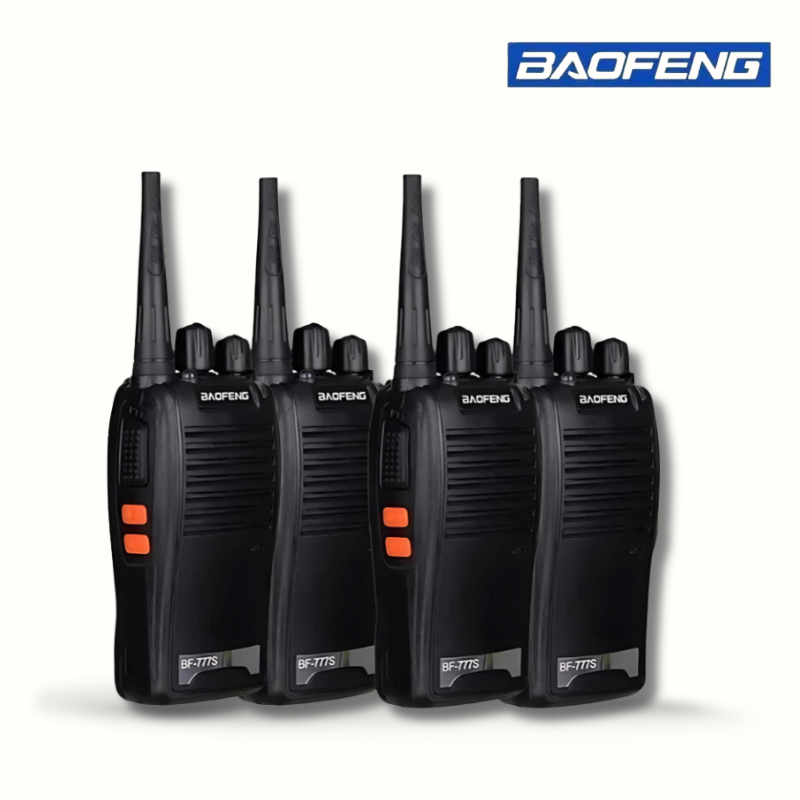 KIT 4 rádios Walkie Talkie BaoFeng comunicadores profissionais Bf-777s com fone de ouvido