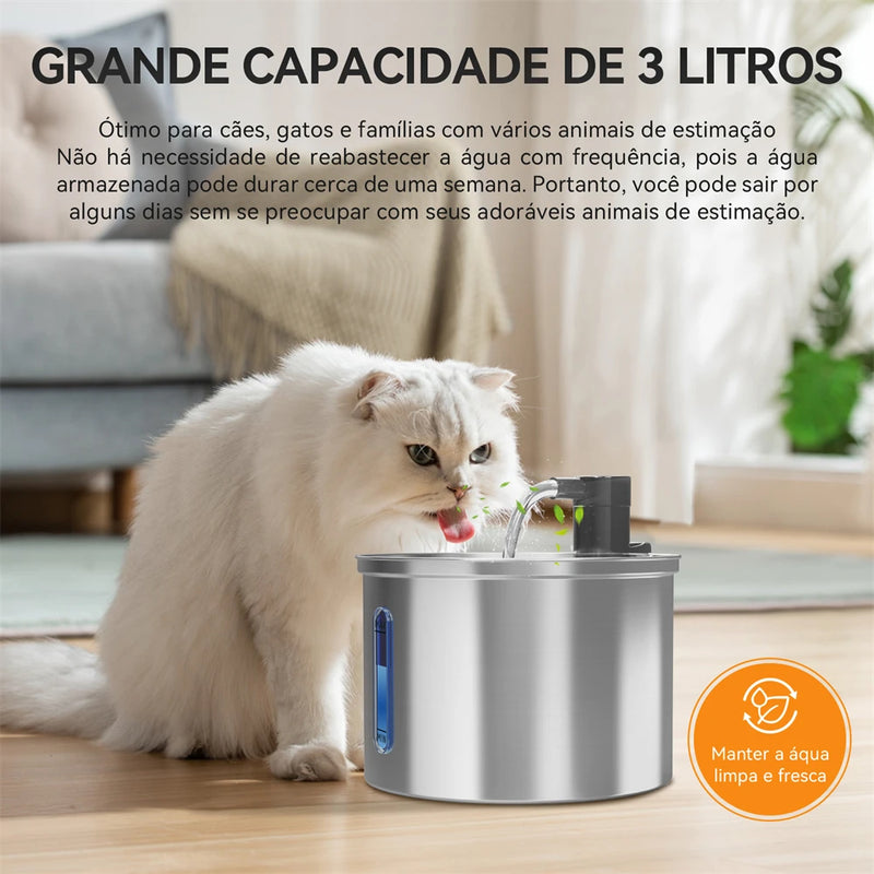 Newpet Fonte de água automática para animais de estimação, Sensor inteligente, capacidade 3L