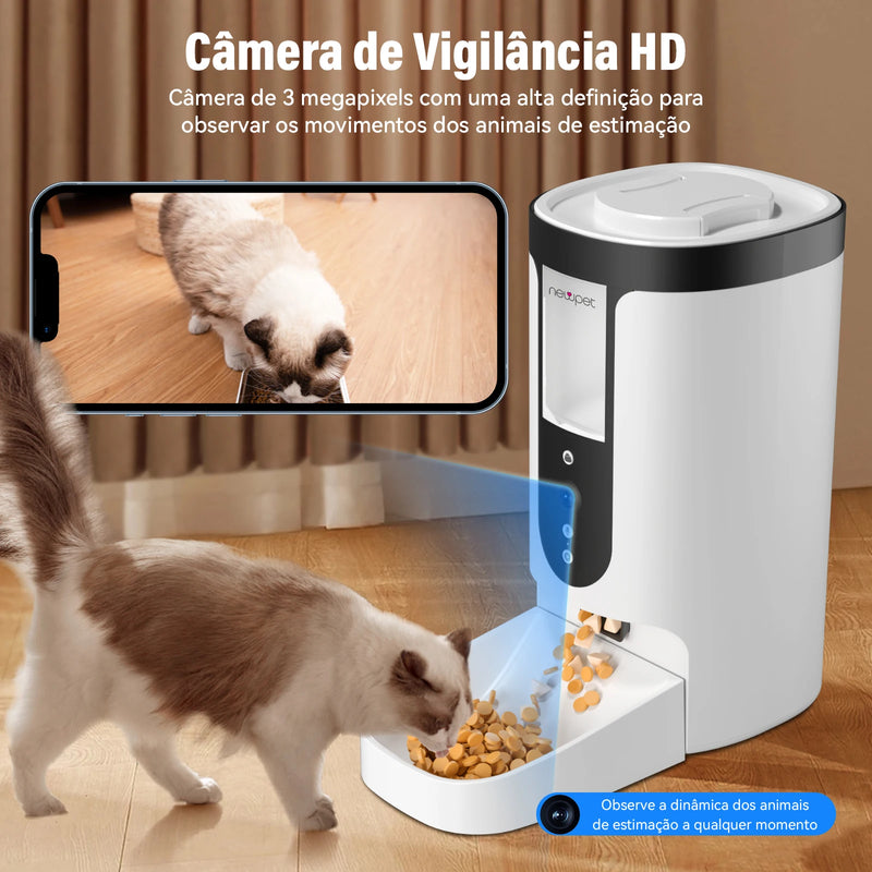 Newpet 4L Alimentador Automático para Animais de Estimação com Dispensador de Comida Wifi Original