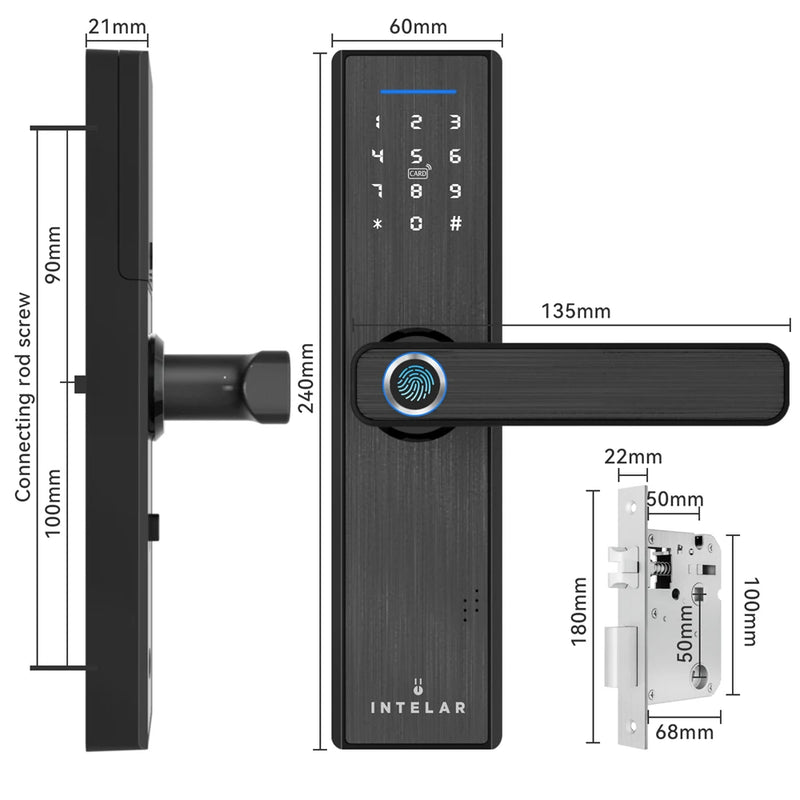 Tuya X1 Wifi Biométrico Fechadura de Impressão Digital Fechadura de Porta Inteligente TuyaApp Desbloqueio remoto Entrada sem chave Fechadura Digital Eletrônica X1