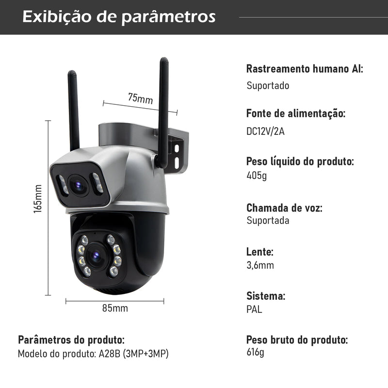 Câmeras de vigilância WiFi, icsee, 4K, chamada de voz bidirecional, HD 3MP, câmera de segurança, monitor, WiFi smart 360, Bluetooth