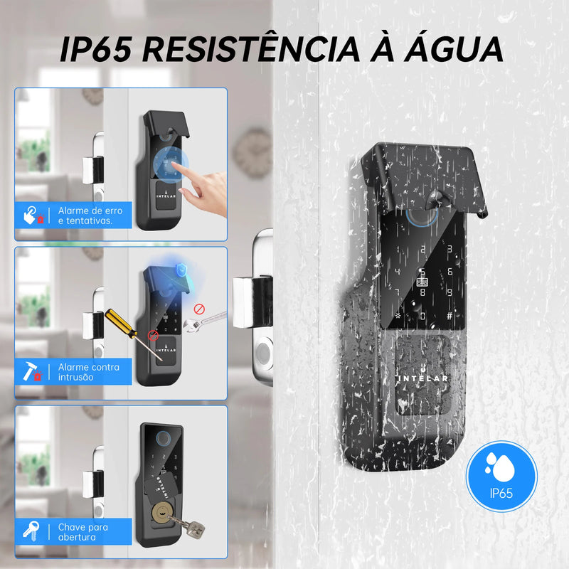 TUYA WIFI X6 Fechadura digital biométrica de impressão digital com controle de aplicativo IP66,  à prova d'água Fechadura  inteligente