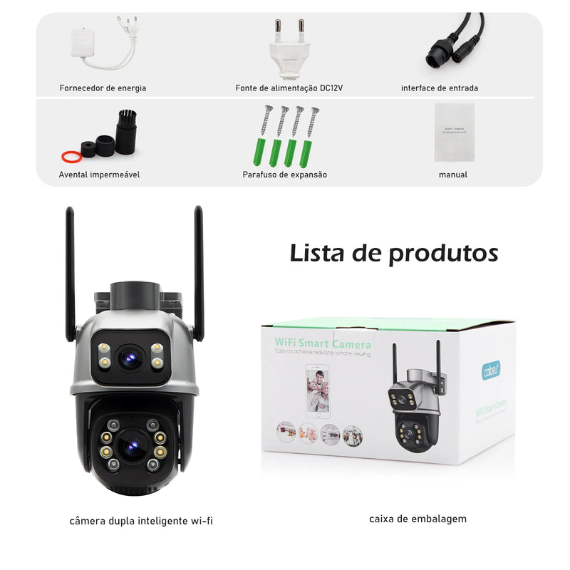 Câmeras de vigilância WiFi, icsee, 4K, chamada de voz bidirecional, HD 3MP, câmera de segurança, monitor, WiFi smart 360, Bluetooth