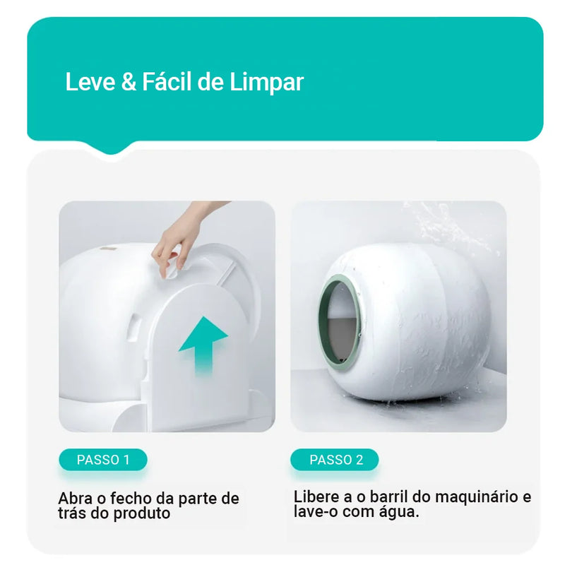 Caixa de areia automática inteligente para gatos, UV Esterilização Sandbox Autolimpante APP Controle, Capacidade de 65L