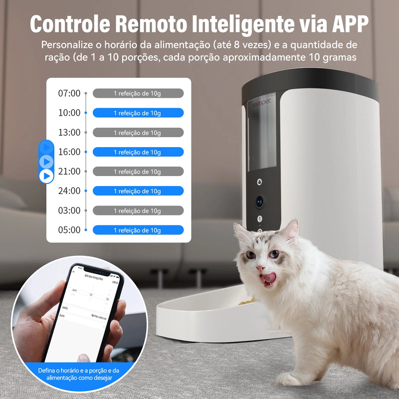 Newpet 4L Alimentador Automático para Animais de Estimação com Dispensador de Comida Wifi Original