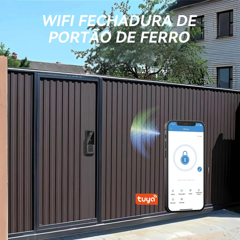 TUYA WIFI X6 Fechadura digital biométrica de impressão digital com controle de aplicativo IP66,  à prova d'água Fechadura  inteligente