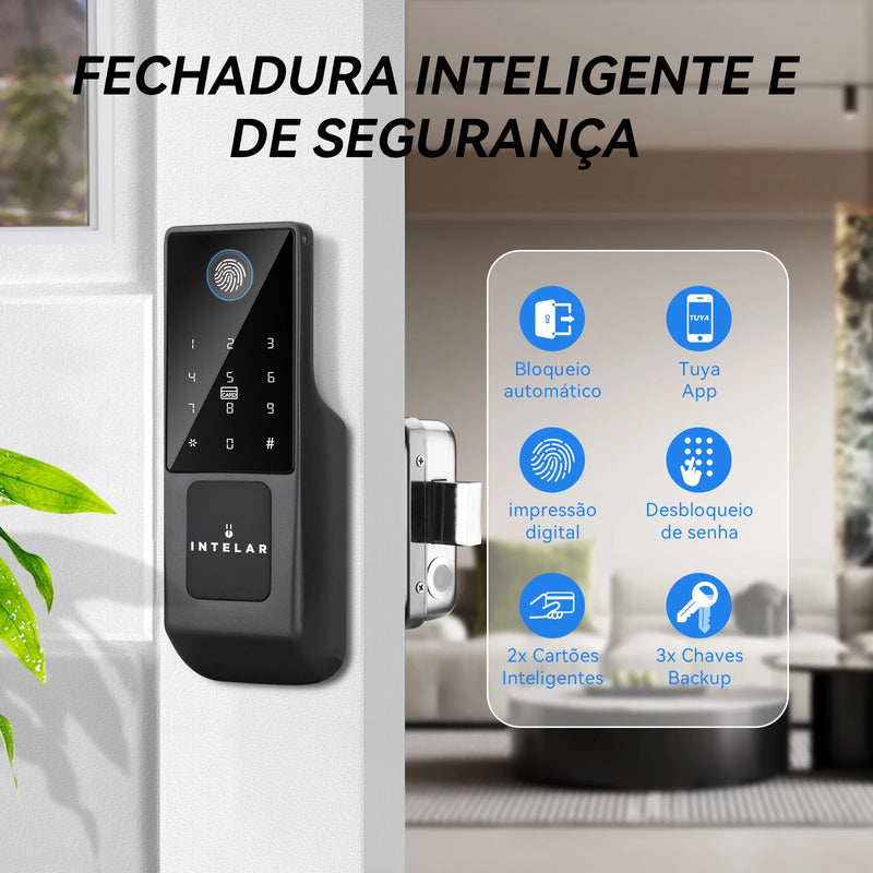 TUYA WIFI X6 Fechadura digital biométrica de impressão digital com controle de aplicativo IP66,  à prova d'água Fechadura  inteligente