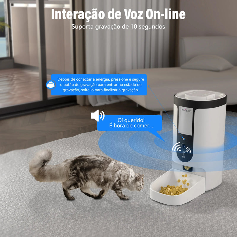 Newpet 4L Alimentador Automático para Animais de Estimação com Dispensador de Comida Wifi Original